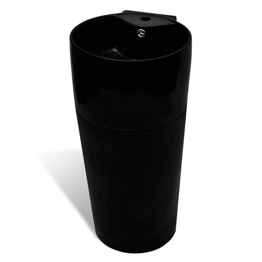 141943 Ceramic Stand Bathroom Sink Basin Faucet/Overflow Hole Black Round 141943 Ceramic Stand Bathroom Sink Basin Faucet/Overflow Hole Black Round