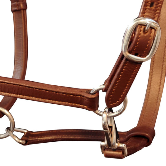 Real Leather Headcollar Stable Halter Adjustable Brown Pony Real Leather Headcollar Stable Halter Adjustable Brown Pony