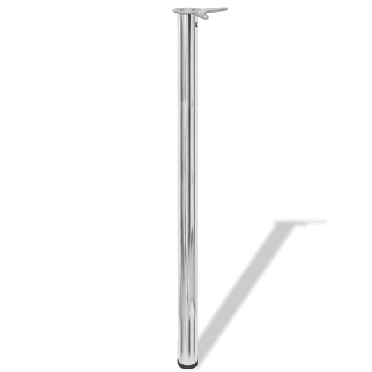 4 Height Adjustable Table Legs Chrome 1100 mm 4 Height Adjustable Table Legs Chrome 1100 mm