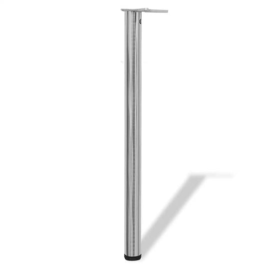 4 Height Adjustable Table Legs Brushed Nickel 870 mm 4 Height Adjustable Table Legs Brushed Nickel 870 mm