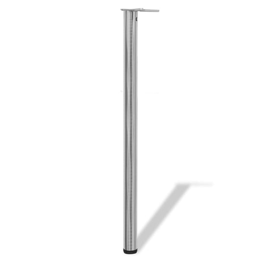 4 Height Adjustable Table Legs Brushed Nickel 1100 mm 4 Height Adjustable Table Legs Brushed Nickel 1100 mm