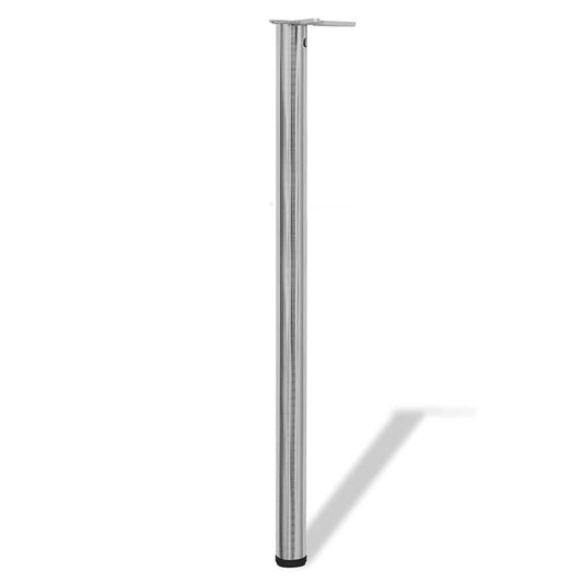 4 Height Adjustable Table Legs Brushed Nickel 1100 mm 4 Height Adjustable Table Legs Brushed Nickel 1100 mm