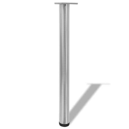 4 Height Adjustable Table Legs Brushed Nickel 710 mm 4 Height Adjustable Table Legs Brushed Nickel 710 mm