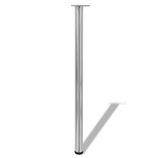 4 Height Adjustable Table Legs Brushed Nickel 1100 mm 4 Height Adjustable Table Legs Brushed Nickel 1100 mm