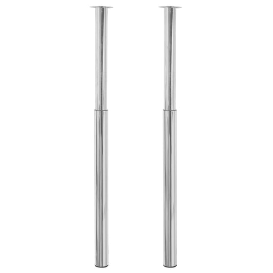 2 Telescopic Table Legs Chrome 710 mm-1100 mm 2 Telescopic Table Legs Chrome 710 mm-1100 mm