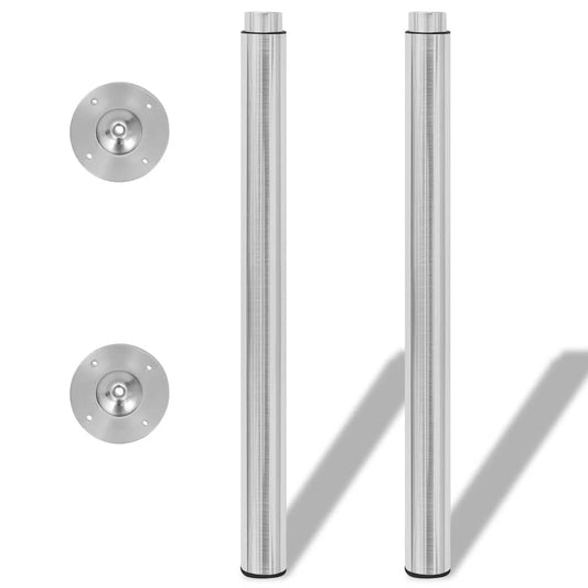 Table Leg | Set of 2 | Brushed Nickel | Iron Table Leg | Set of 2 | Brushed Nickel | Iron