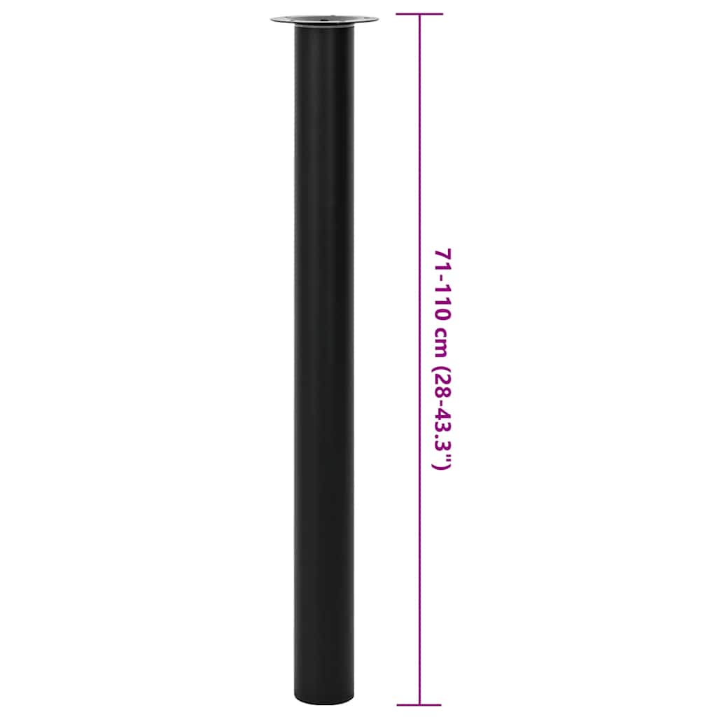 242153 2 Telescopic Table Legs Black 710 mm-1100 mm
