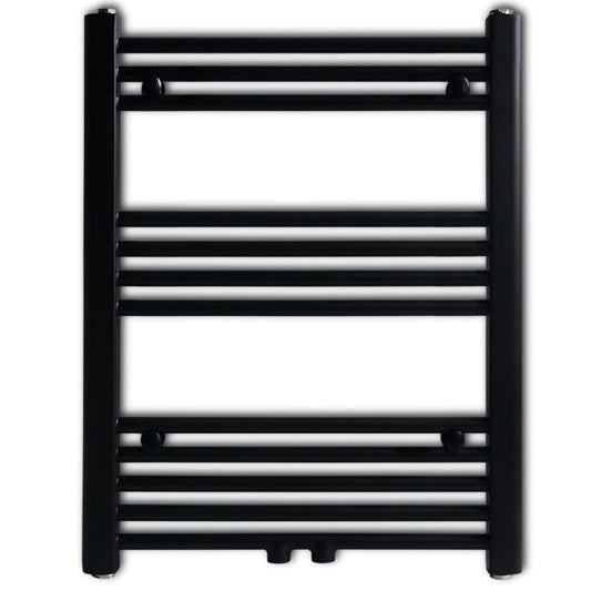 Bathroom Heating Towel Rail Radiator Straight 600x764 mm Black Bathroom Heating Towel Rail Radiator Straight 600x764 mm Black