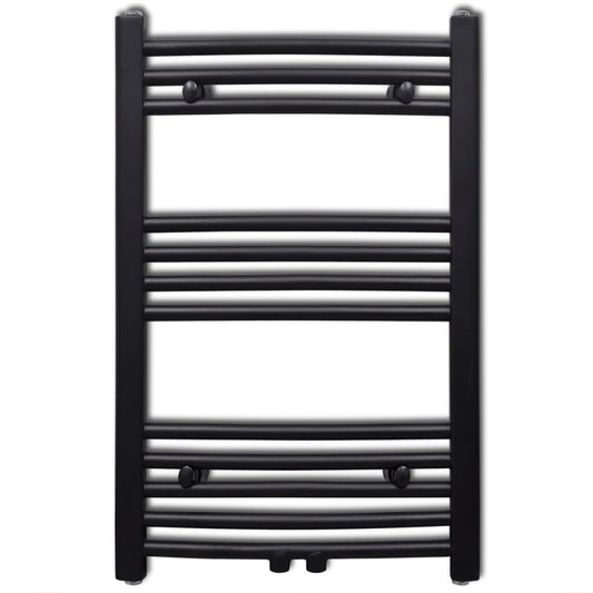 Bathroom Heating Towel Rail Radiator Curve 500x764 mm Black Bathroom Heating Towel Rail Radiator Curve 500x764 mm Black