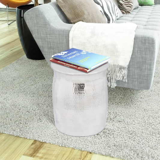 Side Table | Silver | Aluminium | Decorative Inlays Side Table | Silver | Aluminium | Decorative Inlays