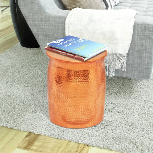 Hammered Aluminium Stool/Side Table Brass/Copper Colour Hammered Aluminium Stool/Side Table Brass/Copper Colour