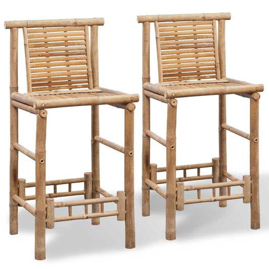 Bar Stools 2 pcs Bamboo Bar Stools 2 pcs Bamboo
