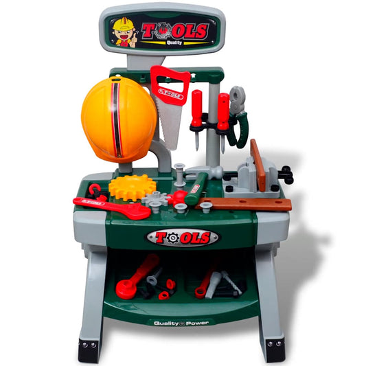 Kids'/Children's Playroom Toy Workbench with Tools Green + Grey Kids'/Children's Playroom Toy Workbench with Tools Green + Grey