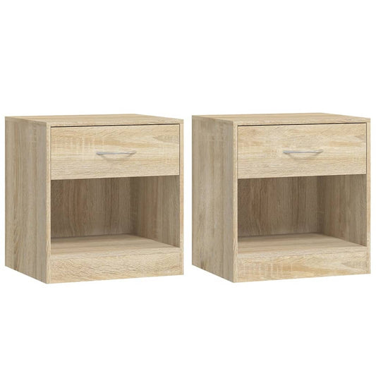 242546 vidaXL Nightstand 2 pcs with Drawer Oak Colour 242546 vidaXL Nightstand 2 pcs with Drawer Oak Colour