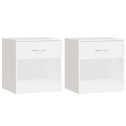 242547 vidaXL Nightstand 2 pcs with Drawer White 242547 vidaXL Nightstand 2 pcs with Drawer White
