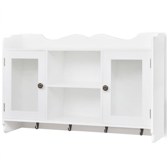 White MDF Wall Cabinet Display Shelf Book/DVD/Glass Storage White MDF Wall Cabinet Display Shelf Book/DVD/Glass Storage