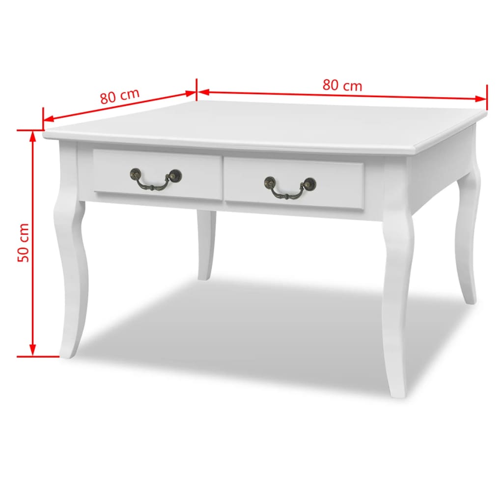 242436 vidaXL Coffee Table with 4 Drawers White