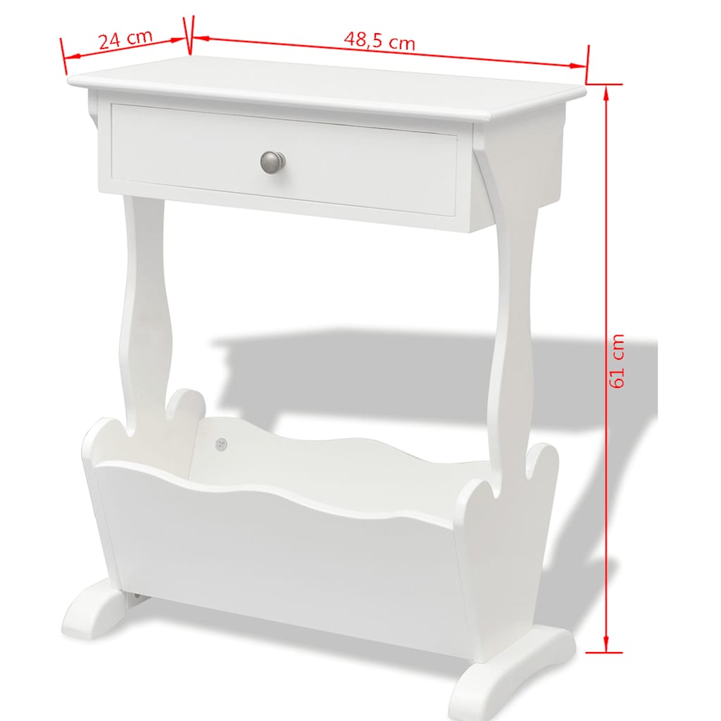 242440 vidaXL Magazine Rack "Melrose" White
