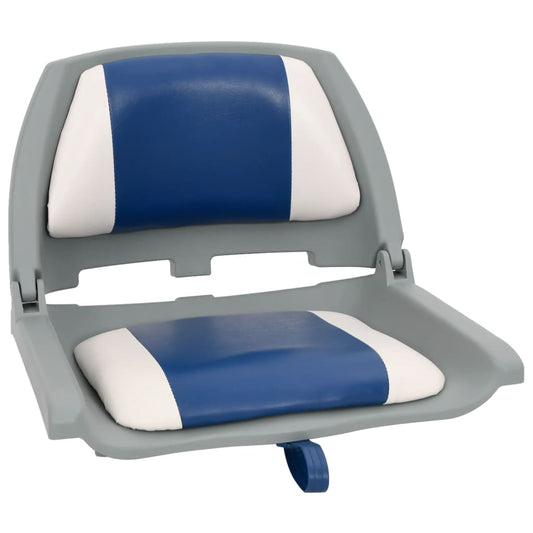 2 Piece Foldable Boat Seat Set with Blue-white Pillow 2 Piece Foldable Boat Seat Set with Blue-white Pillow