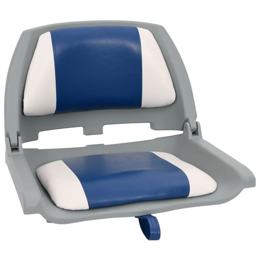 4 Piece Foldable Boat Seat Set with Blue-white Pillow 4 Piece Foldable Boat Seat Set with Blue-white Pillow