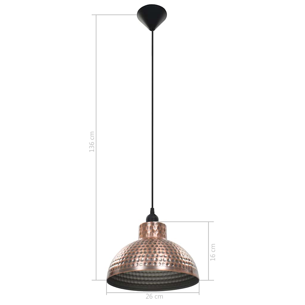 242556 vidaXL Ceiling Lamps 2 pcs Semi-spherical Copper Colour