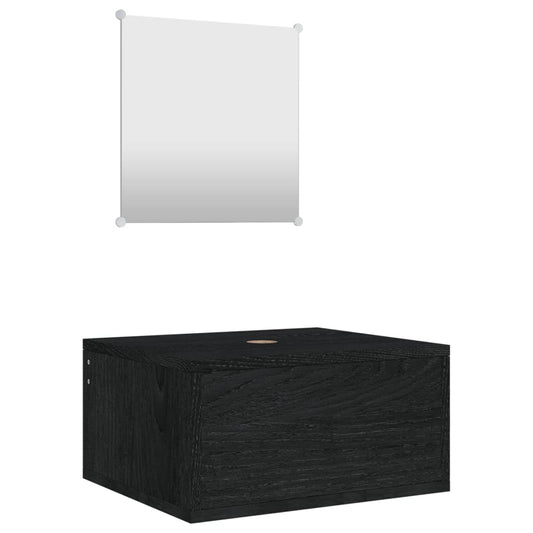 Bathroom Furniture Set | Black | Engineered wood | Compact Bathroom Furniture Set | Black | Engineered wood | Compact