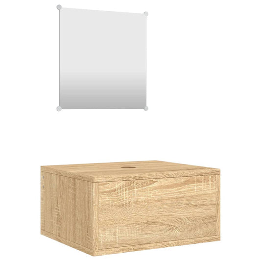 Bathroom Furniture Set | Oak | Engineered wood, Glass | Small Bathroom Furniture Set | Oak | Engineered wood, Glass | Small
