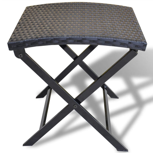 Folding Stool Poly Rattan Black Folding Stool Poly Rattan Black