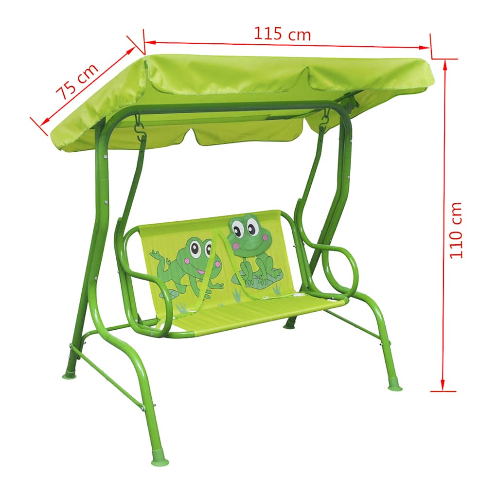 41841 vidaXL Kids Swing Seat Green