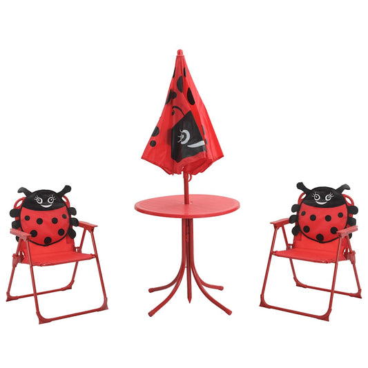 3 Piece Kids' Garden Bistro Set with Parasol Red 3 Piece Kids' Garden Bistro Set with Parasol Red