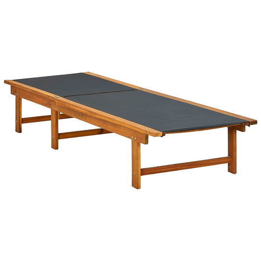 Sun Lounger Solid Acacia Wood and Textilene Sun Lounger Solid Acacia Wood and Textilene
