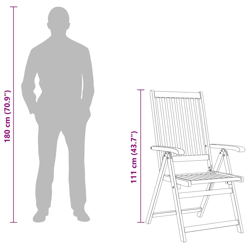 Folding Chairs 2 pcs Solid Acacia Wood