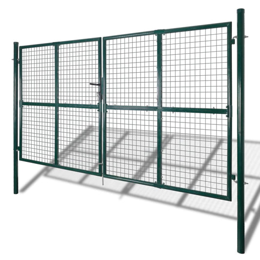 Double Door Fence Gate 300x150 cm Powder-Coated Steel Double Door Fence Gate 300x150 cm Powder-Coated Steel