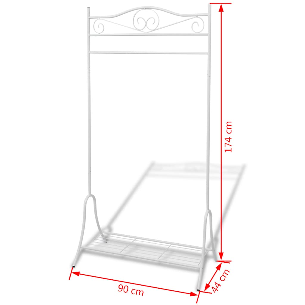 242999 vidaXL Clothing Rack White Steel