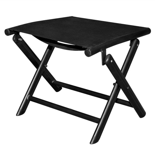 Folding Footstool Black Aluminium and Textilene Folding Footstool Black Aluminium and Textilene