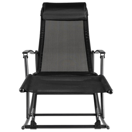 Garden Rocking Chair Steel and Textilene Black Garden Rocking Chair Steel and Textilene Black