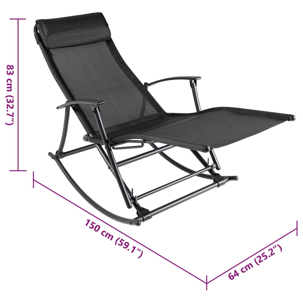 Garden Chair | Black | Steel | Standard | Foldable | Garden Chair