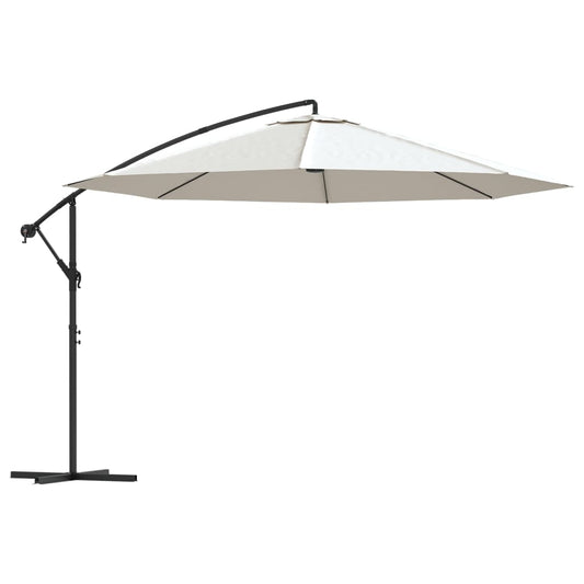 Cantilever Garden Parasol 3.5 m Sand White Cantilever Garden Parasol 3.5 m Sand White