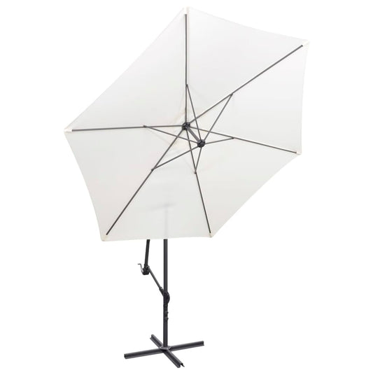 Cantilever Garden Parasol | Sand White | Polyester | Large Cantilever Garden Parasol | Sand White | Polyester | Large