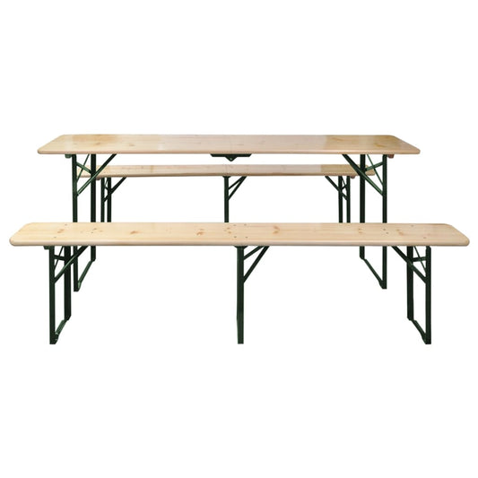 Folding Beer Table with 2 Benches 220 cm Fir Wood Folding Beer Table with 2 Benches 220 cm Fir Wood
