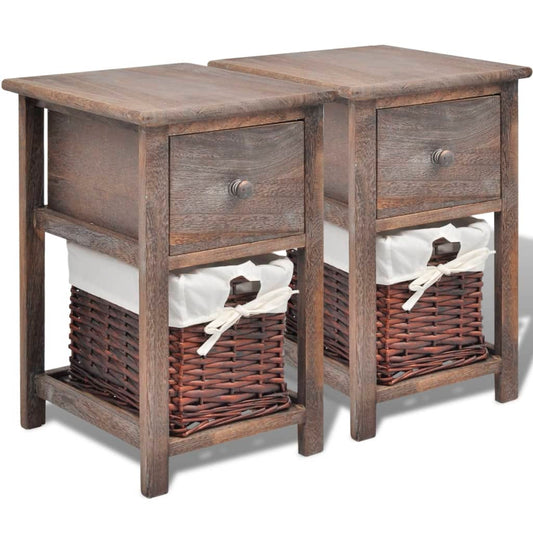 Bedside Cabinets 2 pcs Wood Brown Bedside Cabinets 2 pcs Wood Brown