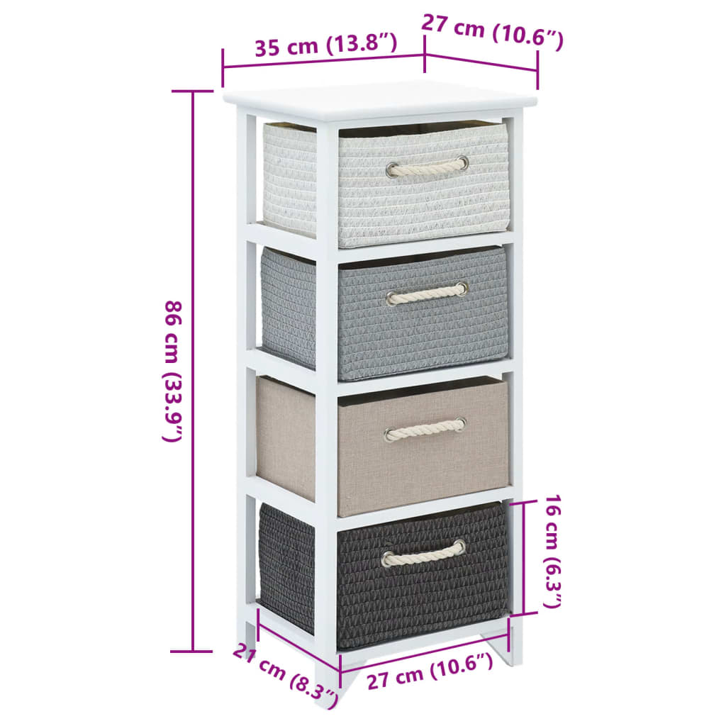 242890 vidaXL Storage Cabinet 4 Drawers Wood
