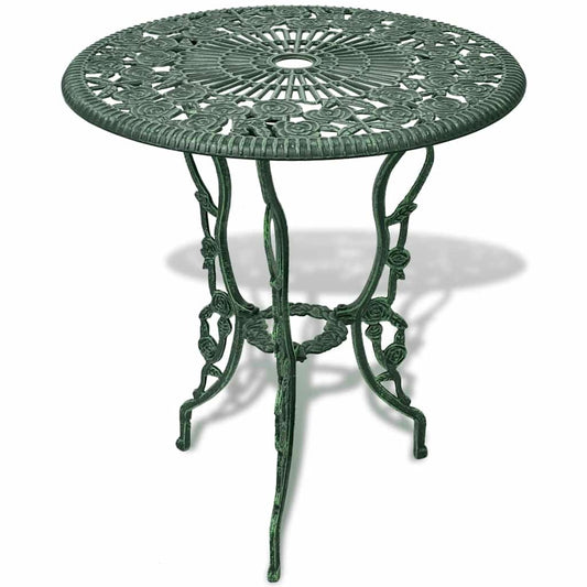3 Piece Bistro Set Cast Aluminium Green 3 Piece Bistro Set Cast Aluminium Green