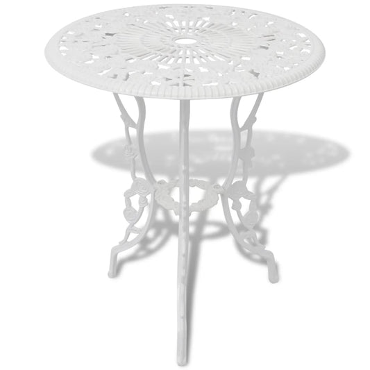 3 Piece Bistro Set Cast Aluminium White 3 Piece Bistro Set Cast Aluminium White