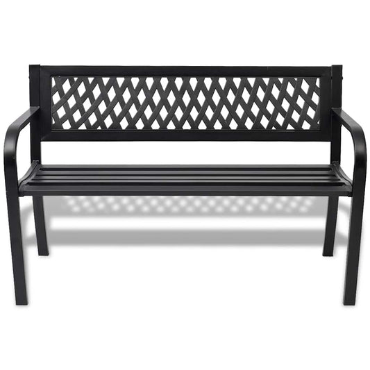 Garden Bench 118 cm Steel Black Garden Bench 118 cm Steel Black