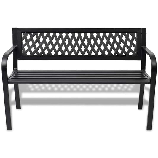 42169 vidaXL Garden Bench 118 cm Steel Black 42169 vidaXL Garden Bench 118 cm Steel Black