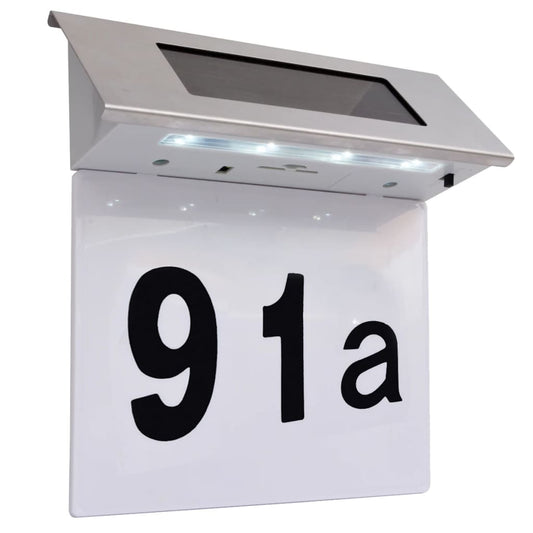 Solar LED House Number Light Stainless Steel Solar LED House Number Light Stainless Steel