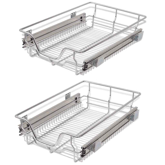 Pull-Out Wire Baskets 2 pcs Silver 400 mm Pull-Out Wire Baskets 2 pcs Silver 400 mm