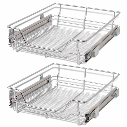 50480 vidaXL Pull-Out Wire Baskets 2 pcs Silver 500 mm 50480 vidaXL Pull-Out Wire Baskets 2 pcs Silver 500 mm
