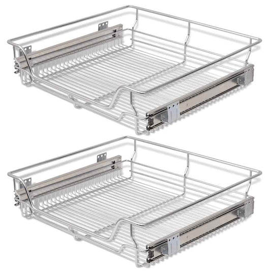 Pull-Out Wire Baskets 2 pcs Silver 600 mm Pull-Out Wire Baskets 2 pcs Silver 600 mm